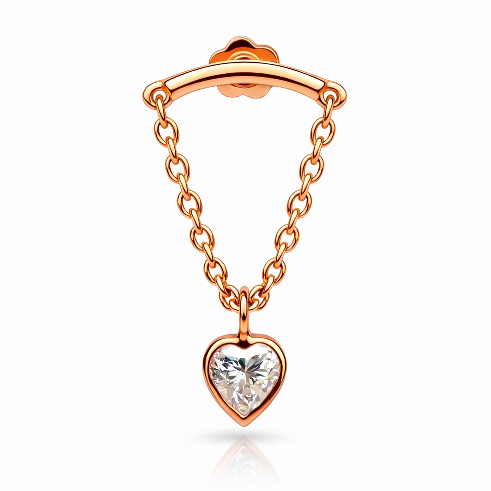 18K Rose Gold Heart-Shaped Hidden Helix Jewelry – Moissanite