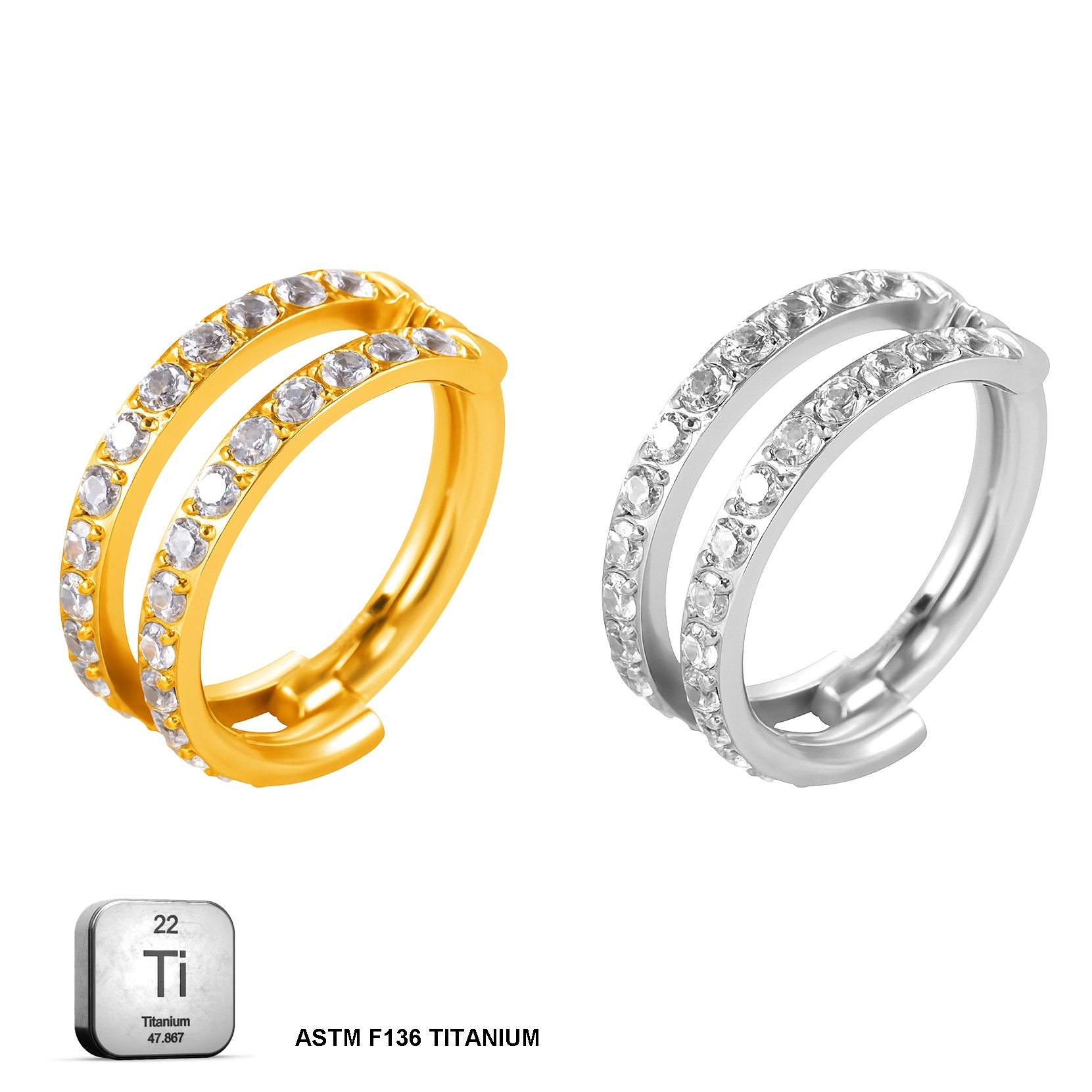 Double Row Zirconia Hinged Hoop