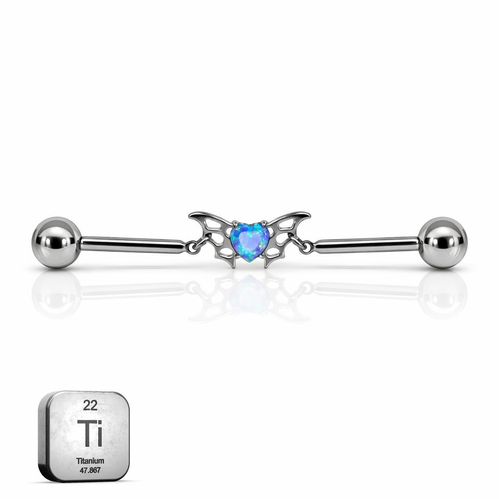 Industrial Heart Bat Barbell – Titanium