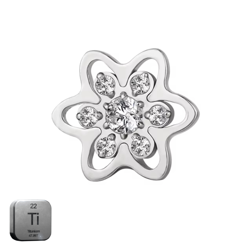Titanium 16G (1.2mm) Internally Threaded Flower Stud