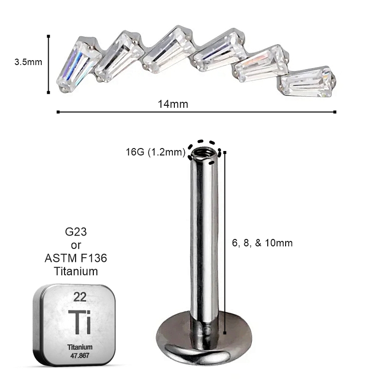 LAB_Curve_09 ASTM F136 Titanium 16G (1.2MM) Internally Threaded Helix Jewelry