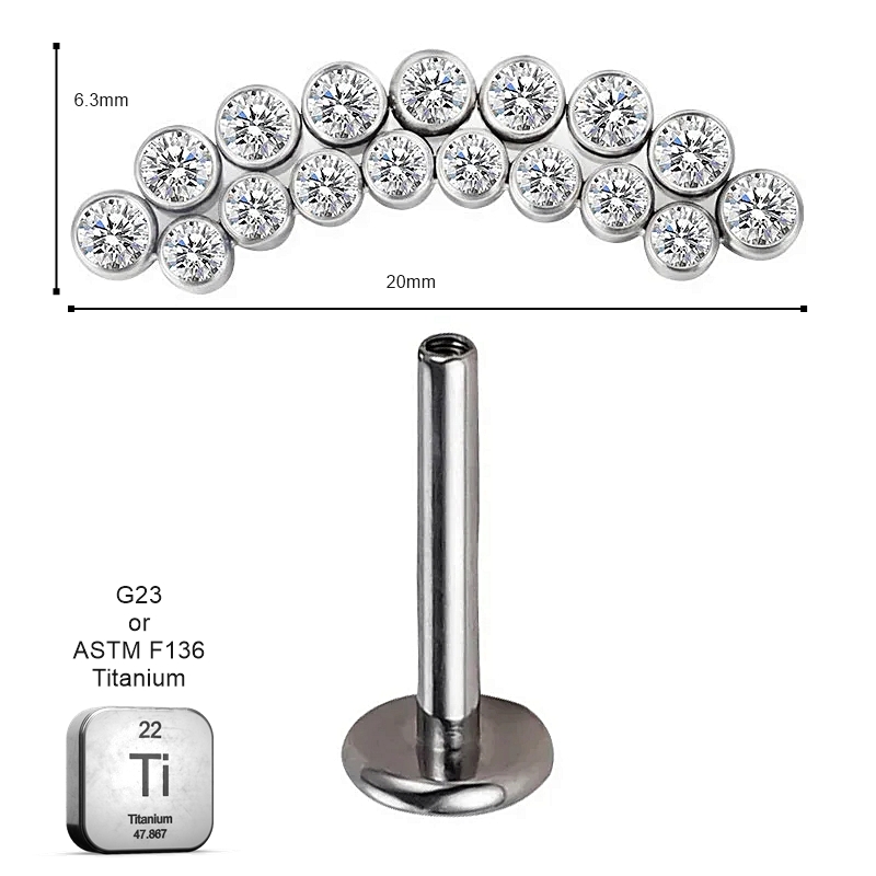 LAB_Curve_10 ASTM F136 Titanium 16G (1.2MM) Internally Threaded Helix Jewelry