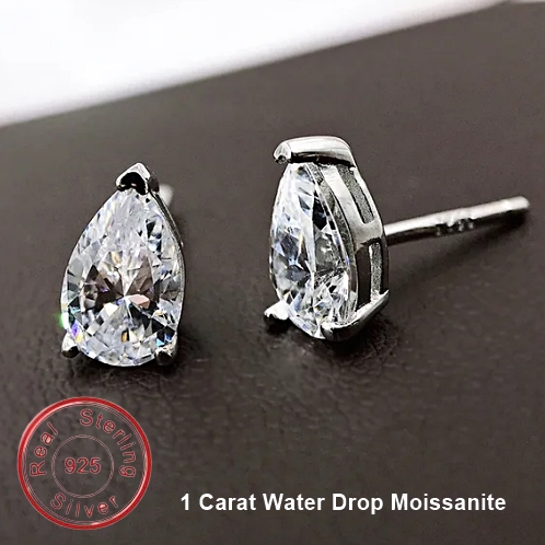 Water Drop Moissanite Diamond Stud Earring