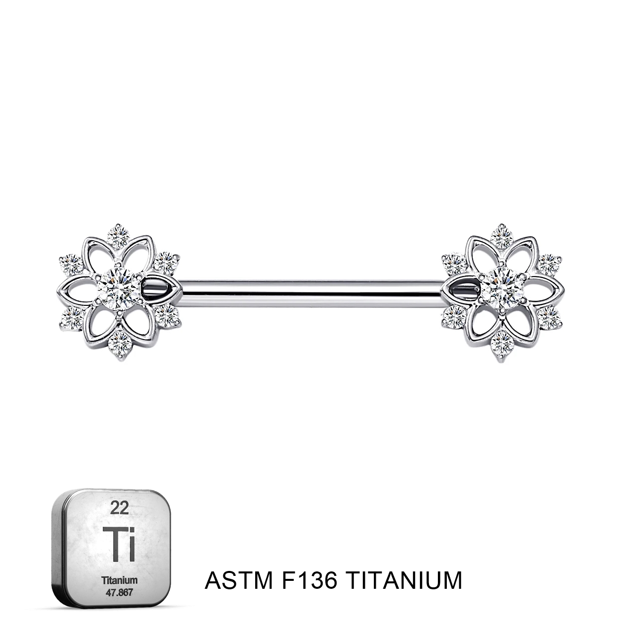 ASTM F136 Titanium Sunflower Nipple Piercing Jewelry 