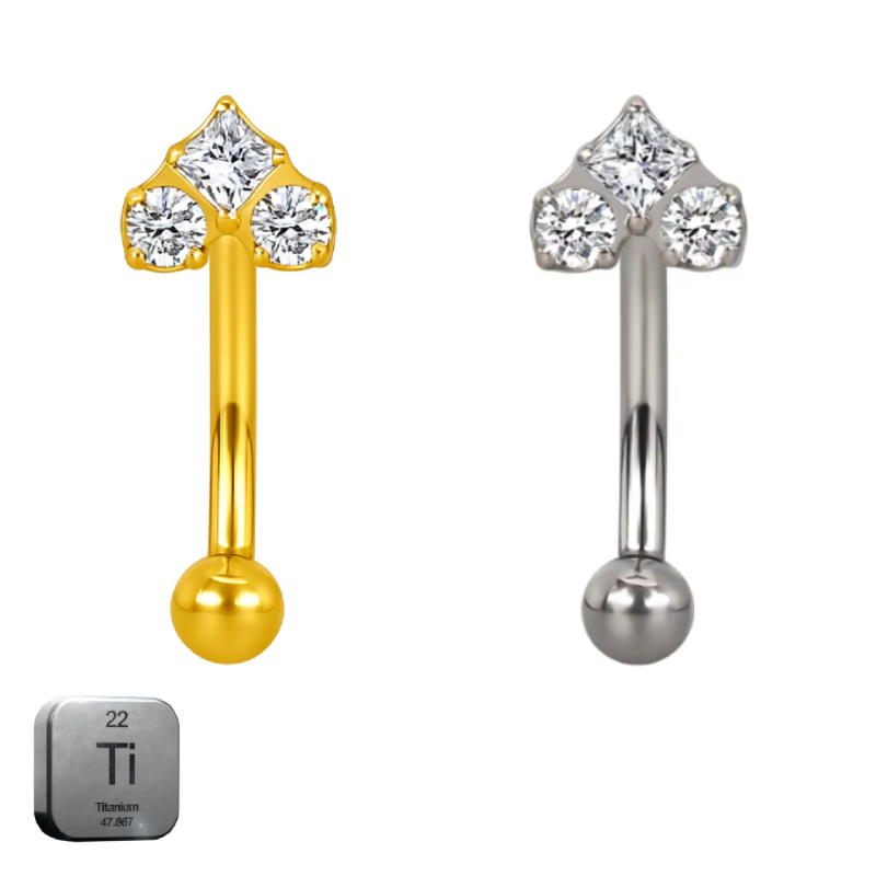 Titanium 16G (1.2MM) Internally Threaded Heart Rook Eyebrow Piercing