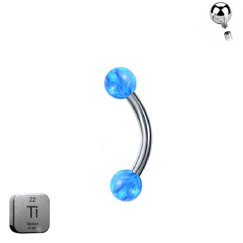 Natural Titanium 16G (1.2MM) Internally Threaded Rook Eyebrow Piercing