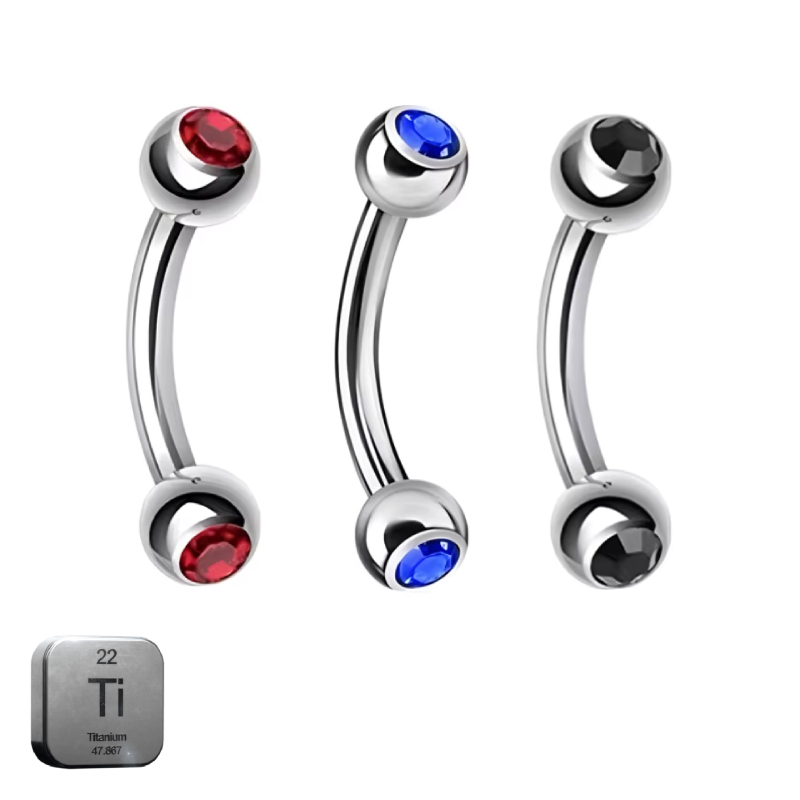 Natural Titanium 16G (1.2MM) Internally Threaded Rook Eyebrow Piercing