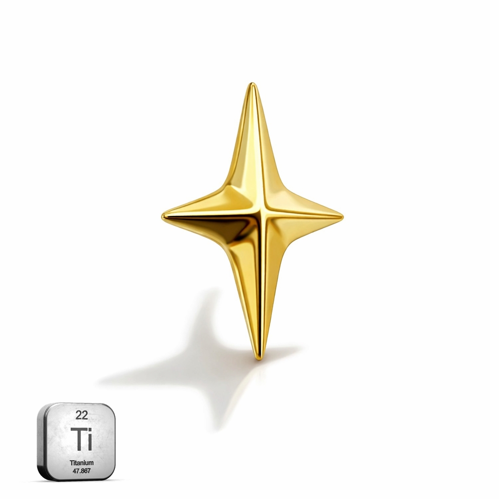 Titanium Star Flat-Back Labret (Internally Threaded)