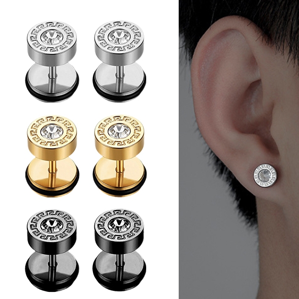 Surgical Steel External Threaded CZ Men Studs